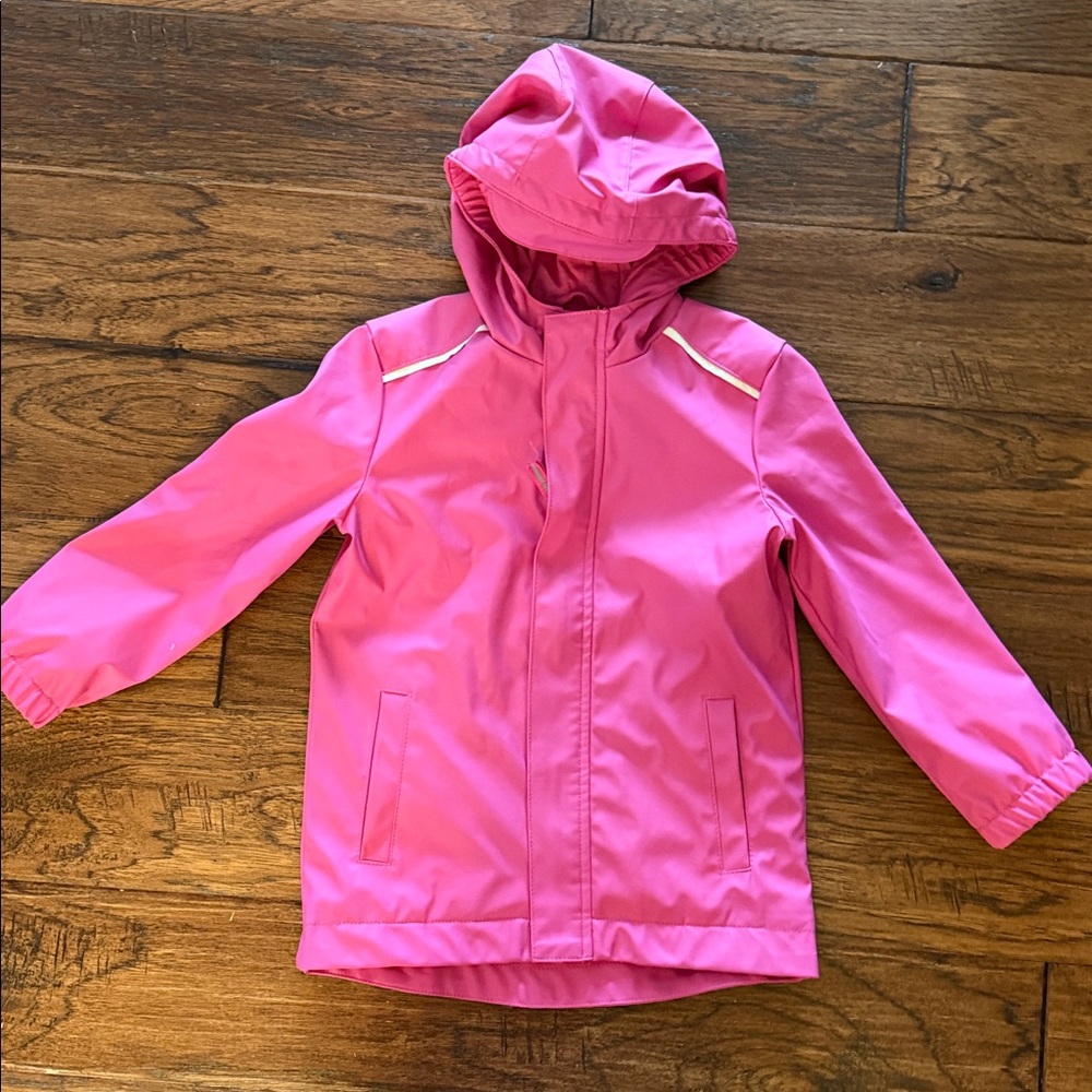 Cat & Jack Girls Pink Kids' Hooded Rain Coat